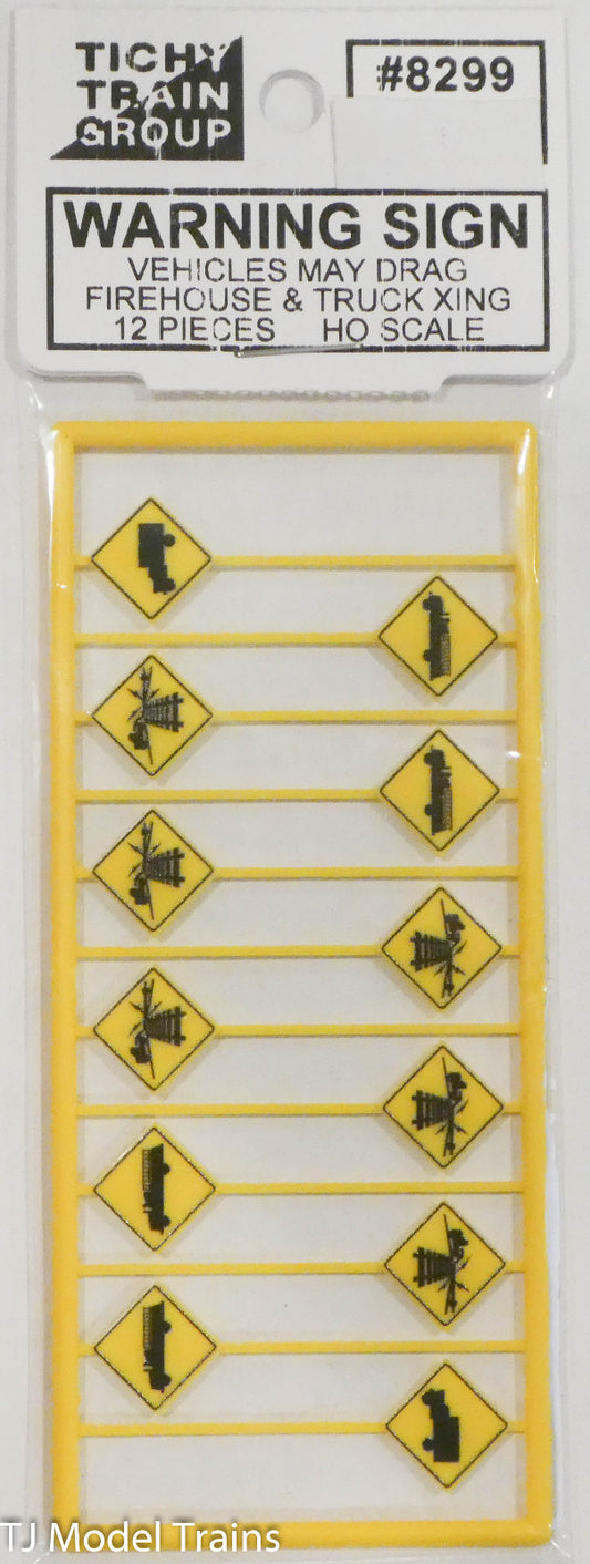 Tichy Train Group HO #8299 Warning Signs (Vehicles may drag)
