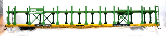 Walthers HO #910-8031 89' Flatcar w/Bi-Level Open Auto Rack - Ready to Run -- Bu