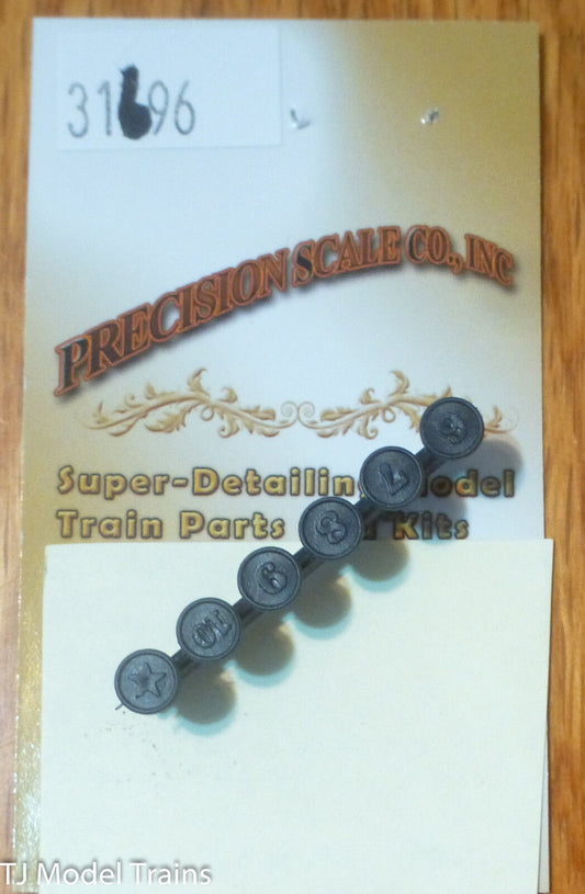 Precision Scale HO #31696 (Plastic) Number Plates 6-10 Plus a Blank