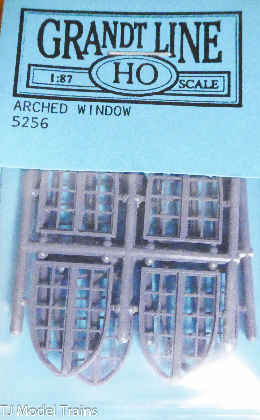 Grandt Line HO #5256 Windows -- 20-Pane, Arched (Plastic)