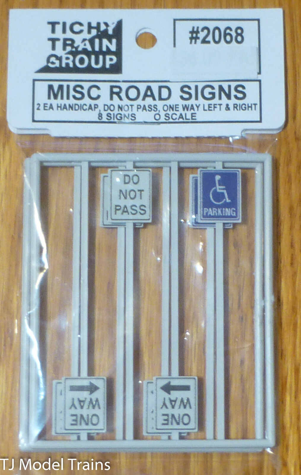 Tichy Train Group #2068 (O Scale) Misc Road Signs(2ea of Handicap, Do Not Pass,&