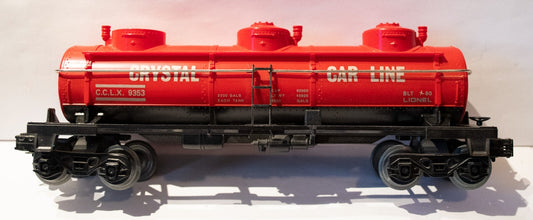 Lionel O Scale (Used) #6-9353 Crystal  3-Dome Tank Car
