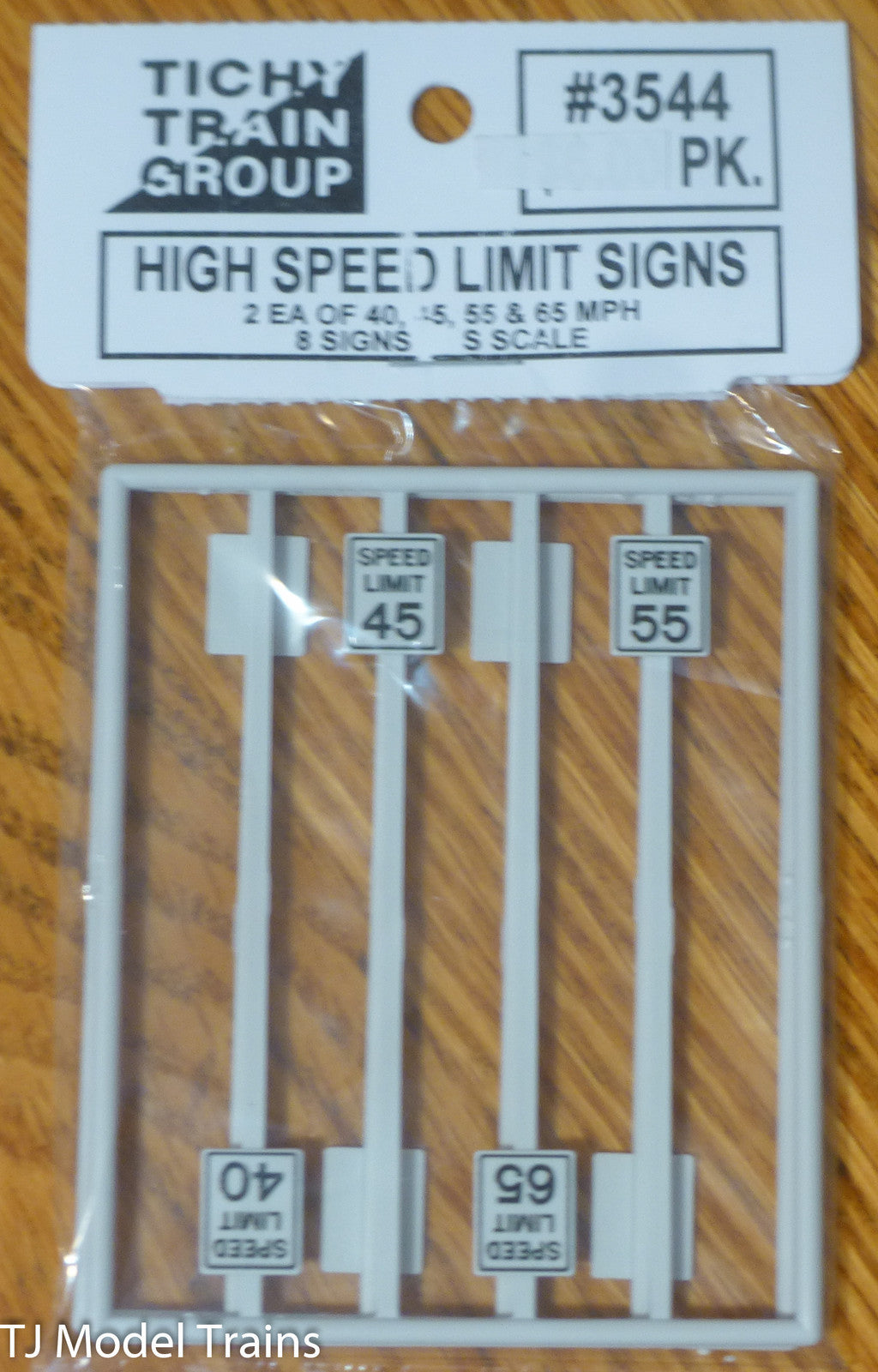 Tichy Train Group #3544 (S Scale) High Speed Limit Signs,40,45,55,65 (8 in pkg)