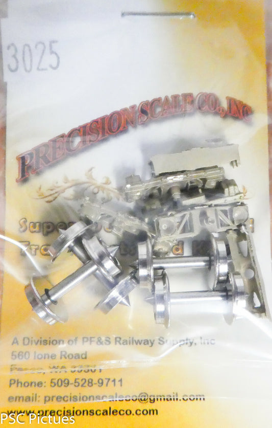 Precision Scale HOn3 #3025 Trucks, Archbar, D&RGW, 26" Wheels 3'-7" WB (Brass)