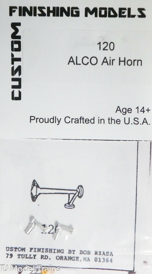 Custom Finishing Models HO #120 Alco Air Horn (2 White Metal Castings)