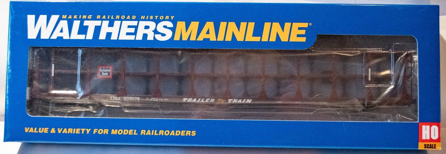 Walthers HO #910-8202 89' Flatcar w/Tri-Level Open Auto Rack - Ready to Run -- G