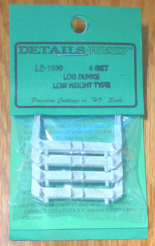 Details West HO #1030 Log Bunks, Low Height Type 4 (White Metal)