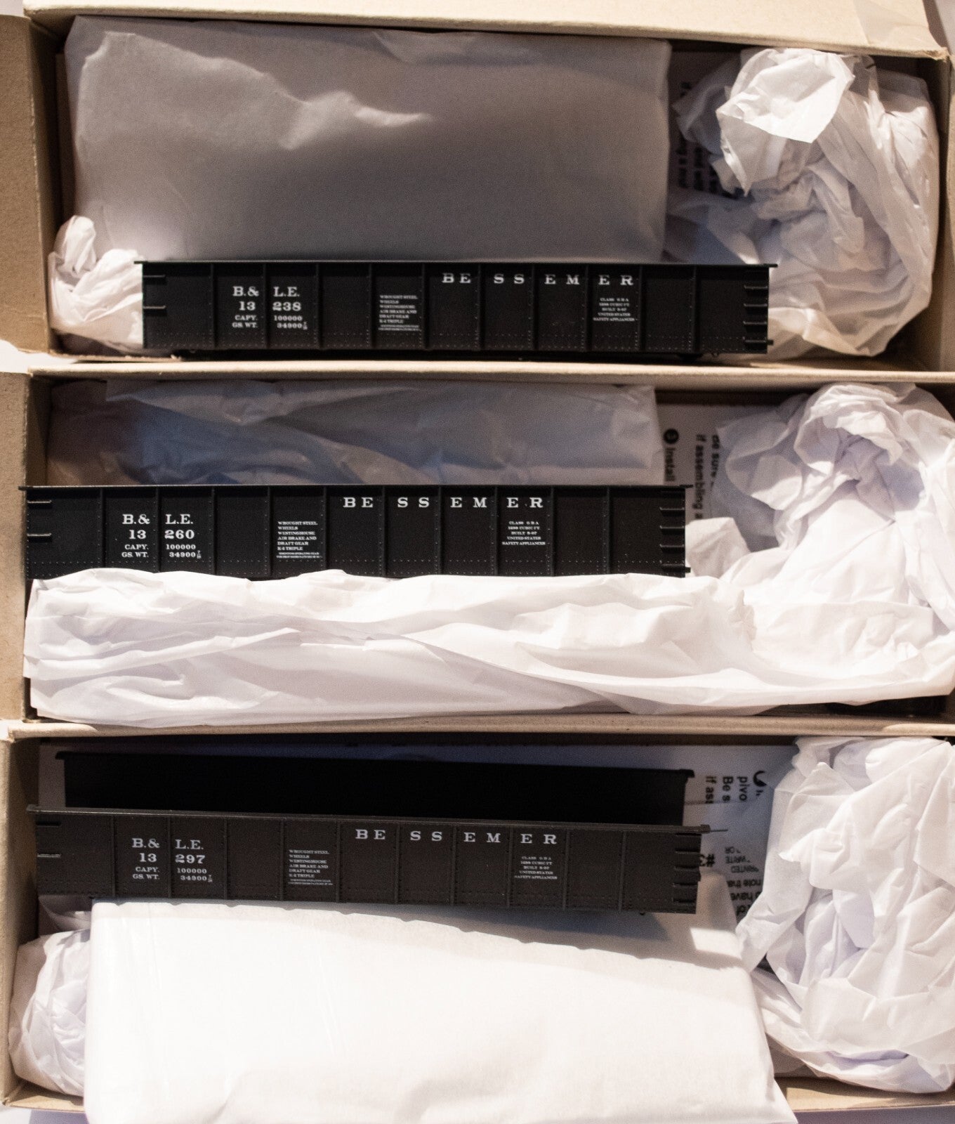 Accurail HO #37774 (3Pck) AAR 41' Steel Gondola 3-Pack - Kit -- Bessemer & Lake