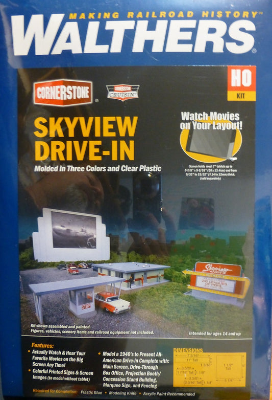Walthers HO #933-3478 Skyview Drive-In (Building Kit) NEW RELEASE
