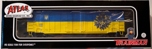 Atlas HO #20006959 50' 6" Boxcar - Ready to Run -- Ukraine UKR# 1991 (Peace Symb
