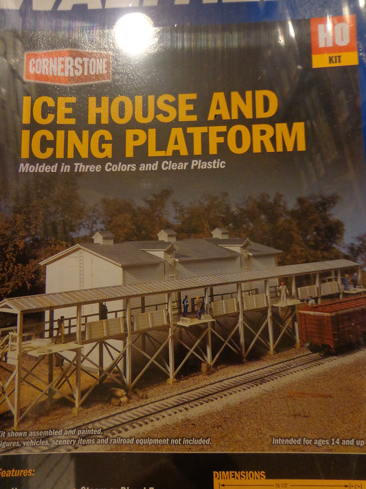 Walthers HO #933-3049 Icehouse and Platform -- Kit - Icehouse: 4-3/4 x 10-3/4 x
