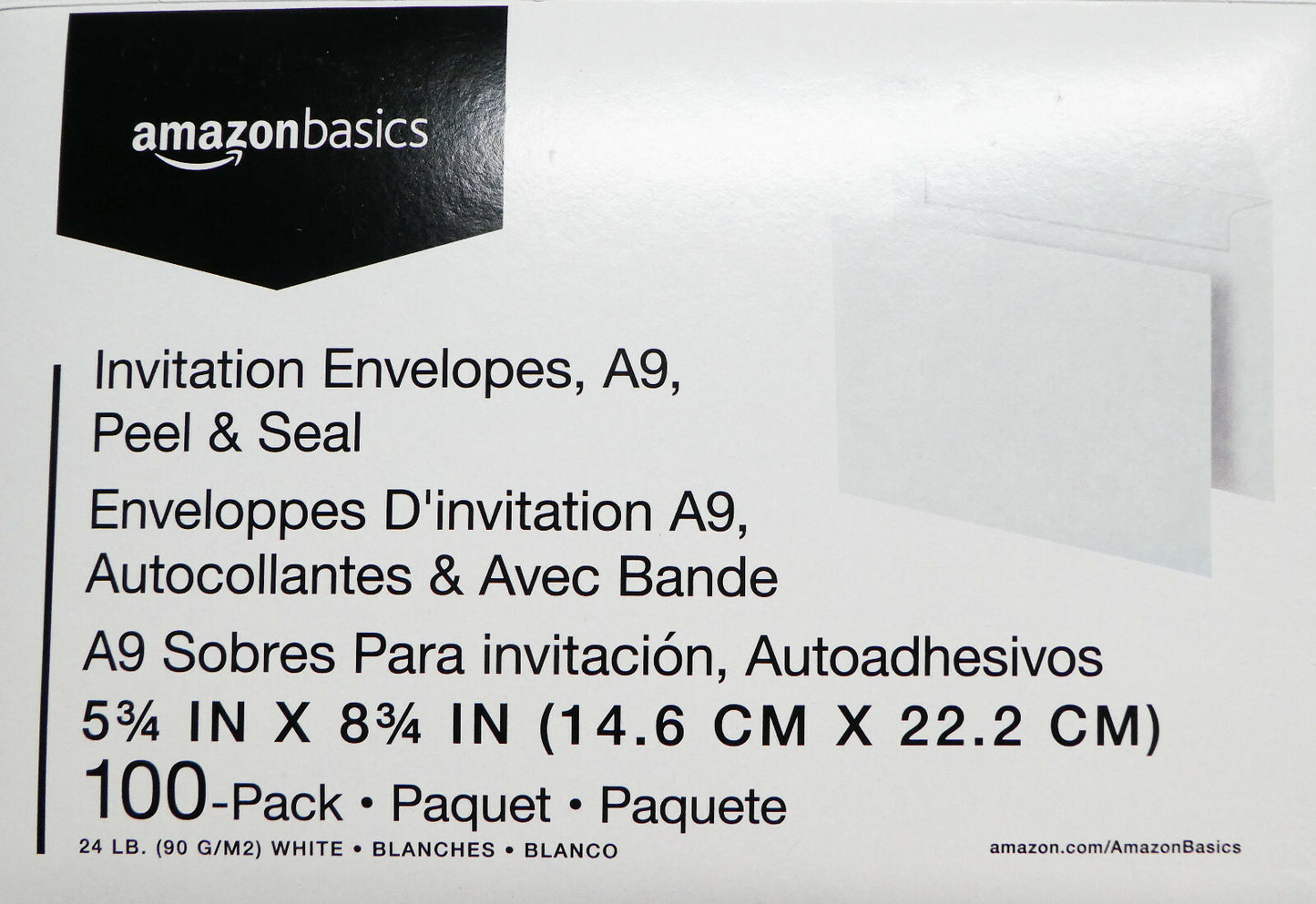 NEW (Box of 1000) Invitation Envelopes, A9, Peel & Seal 5-3/4" x 8-3/4"
