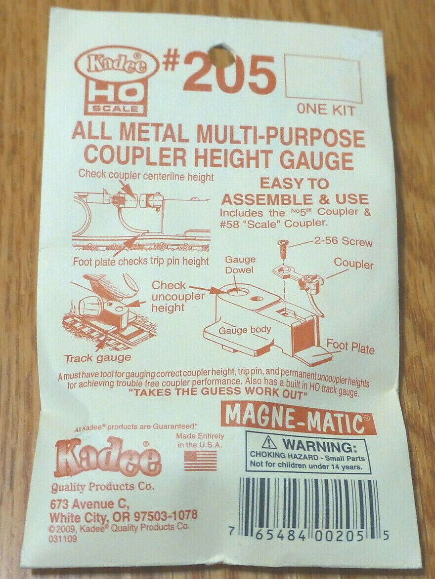 Kadee HO #205 All Metal Multi-Purpose Coupler Height Gauge