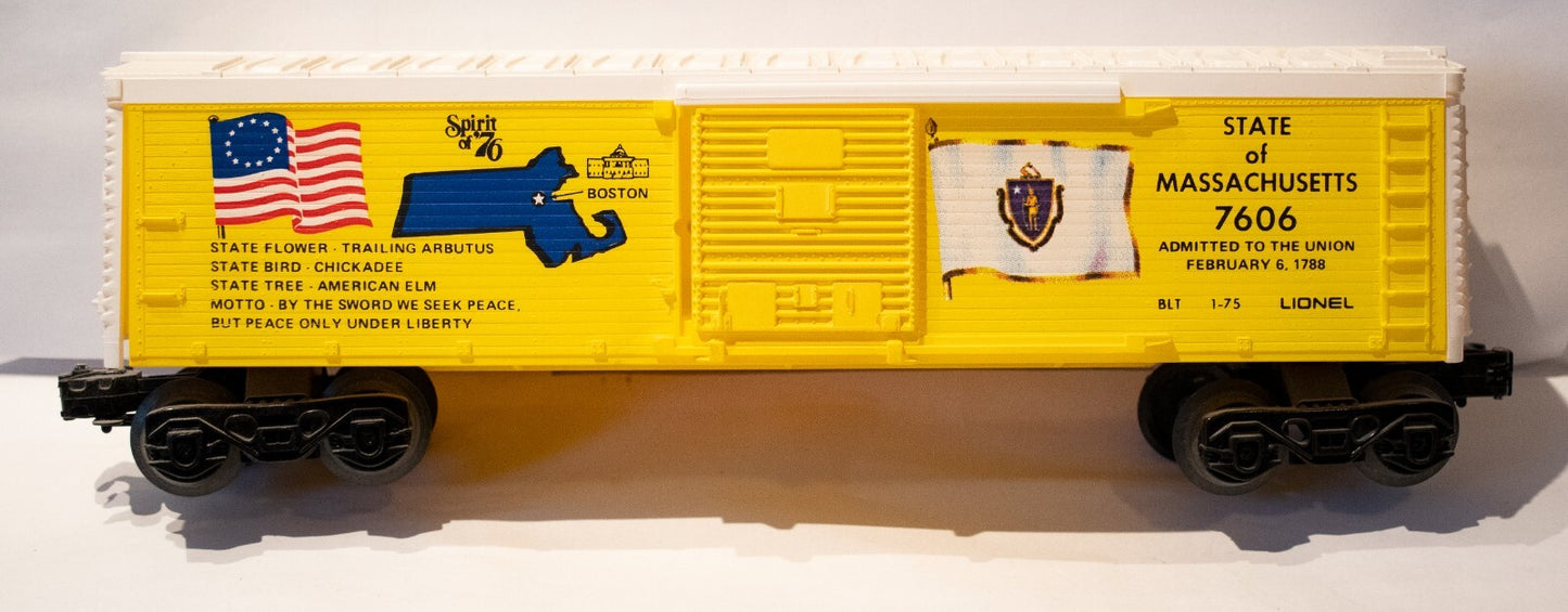 Lionel O Scale (Used) #6-7606 Massachusetts Box Car Spirit of '76 Commemorative