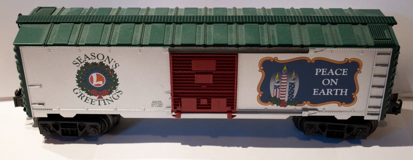 Lionel O Scale  #6-26790 2002 Christmas Lighted Boxcar