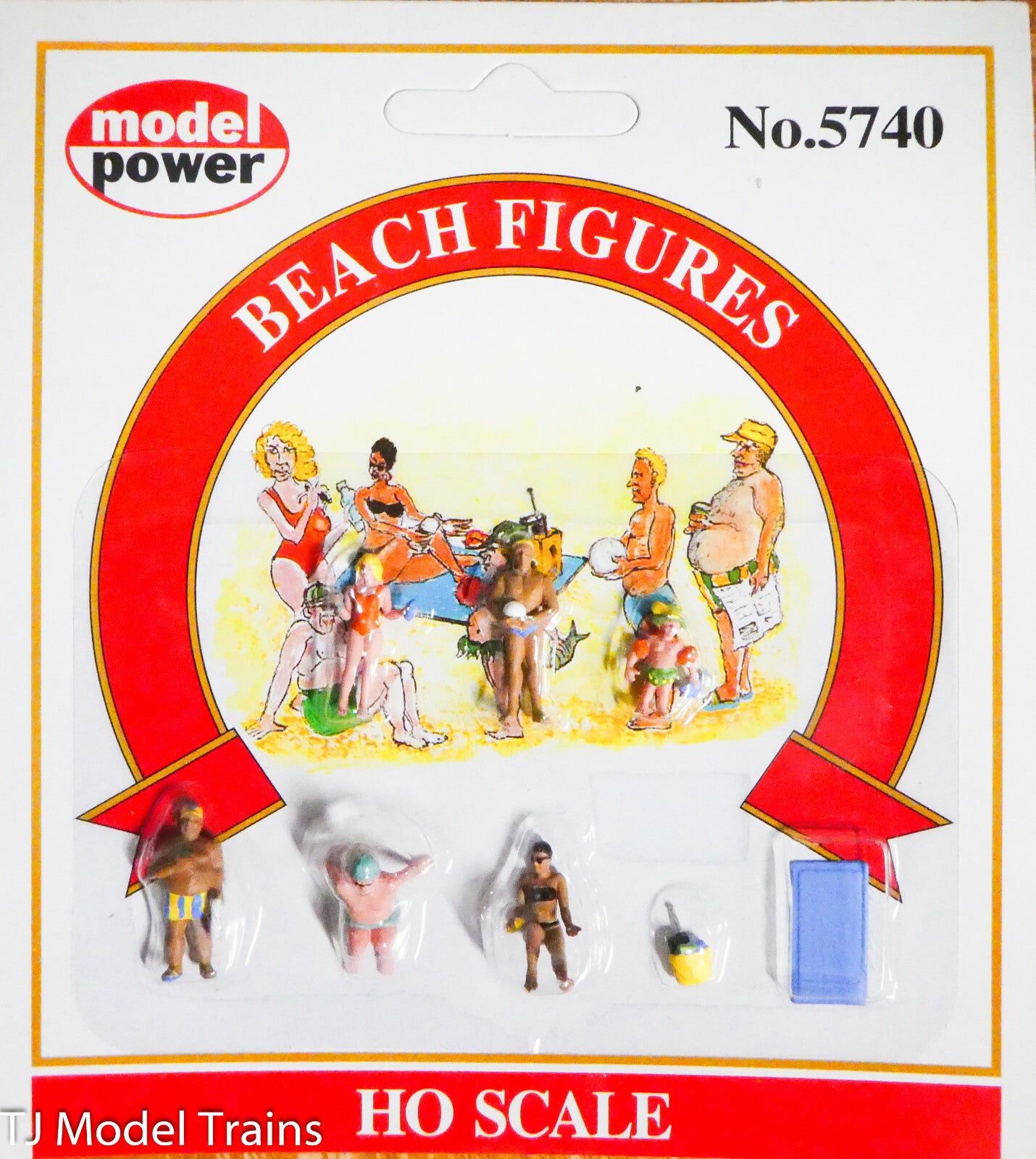 Model Power #5740 Recreation pkg(6) -- Beachgoers (Painted Figures) 1:87th Scale