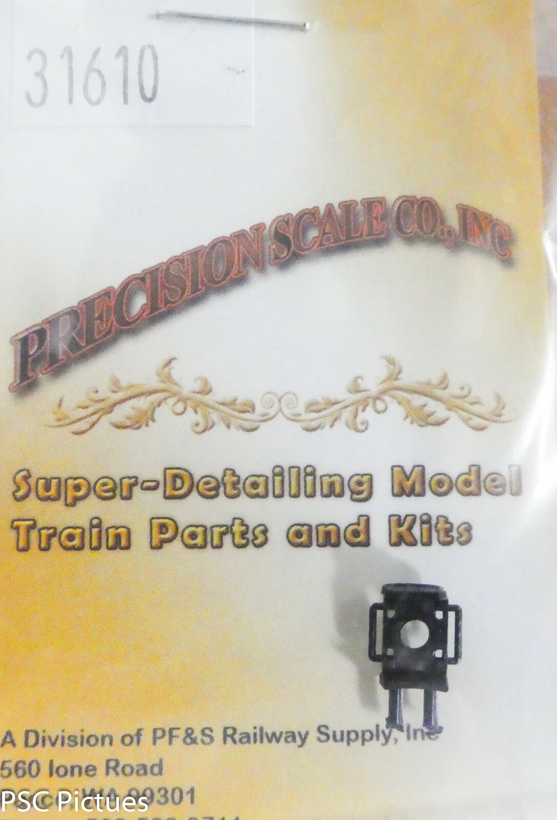 Precision Scale HO #31610 Bracket, UP Headlight, Smokebox Door Mount, (Plastic)