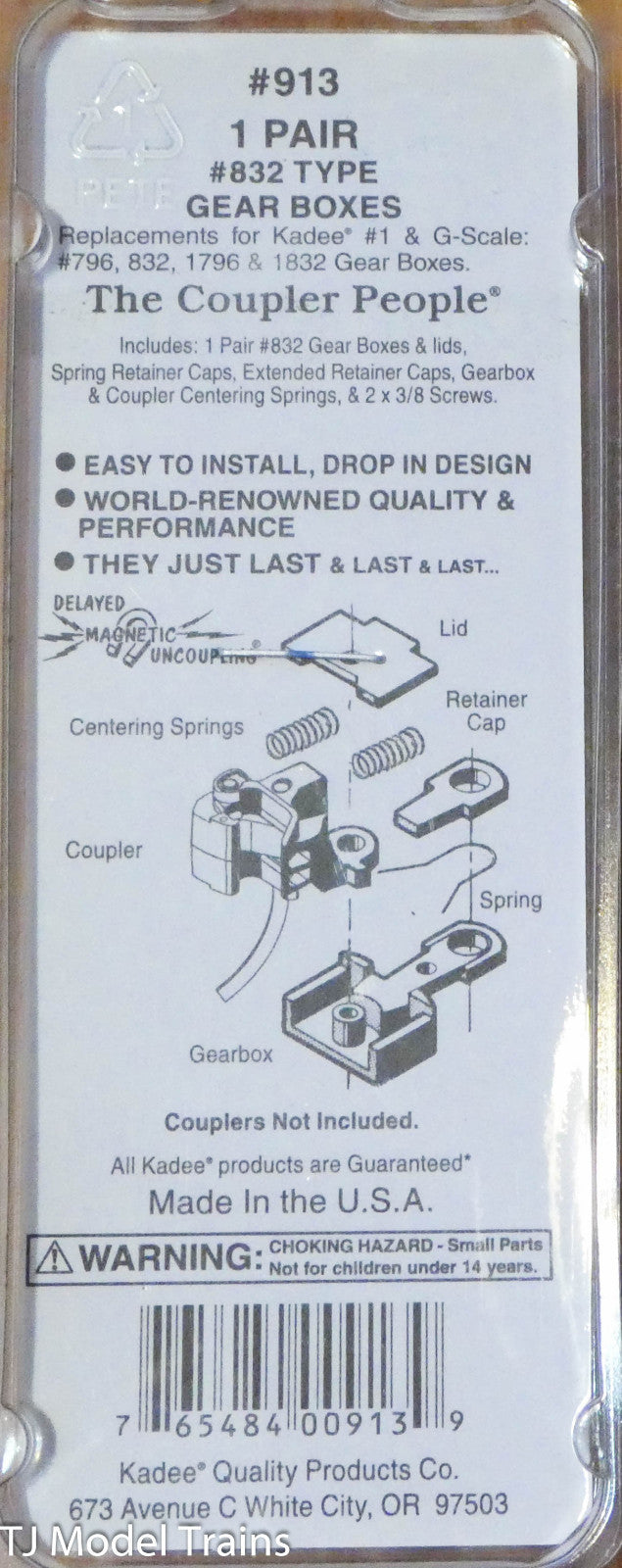 Kadee #913 (G Scale) Gear Boxes #832 Type (1 Pair in pkg)