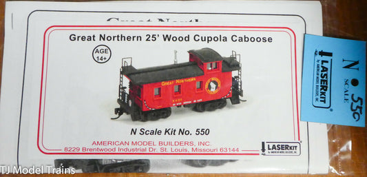 American Model Builders N #550 Great Northern 25' Wood Cupola Caboose - Kit --
