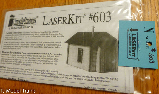American Model Builders, Inc N #603 Miner's Cabin -- 1-1/2 x 3/4 x 1" 3.7 x 1.9