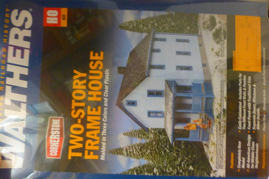 Walthers HO #933-3786 Two-Story Frame House -- Kit - 5 x 2-1/2 x 4-1/16" 12.7 x