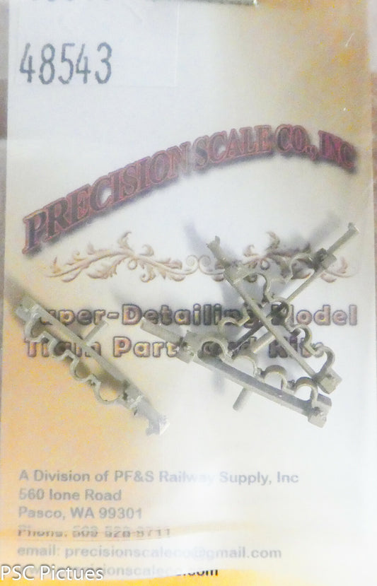 Precision Scale O #48543 Bracket, Pipe (4 Pipe), 3 at .070" and 1 at .100"(Brass