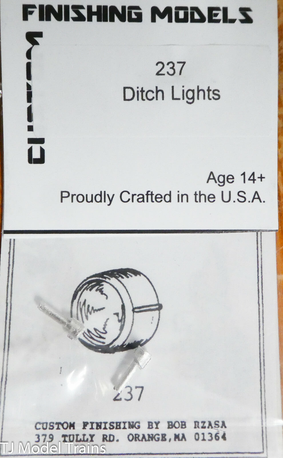 Custom Finishing Models HO #237 Ditch Lights -- Engine-Mounted (White Metal)