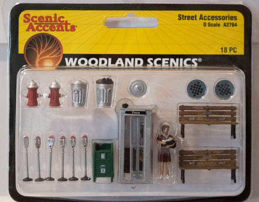 Woodland Scenics O Scale #2764 Scenic Accents(R) -- Street Accessories pkg(18)