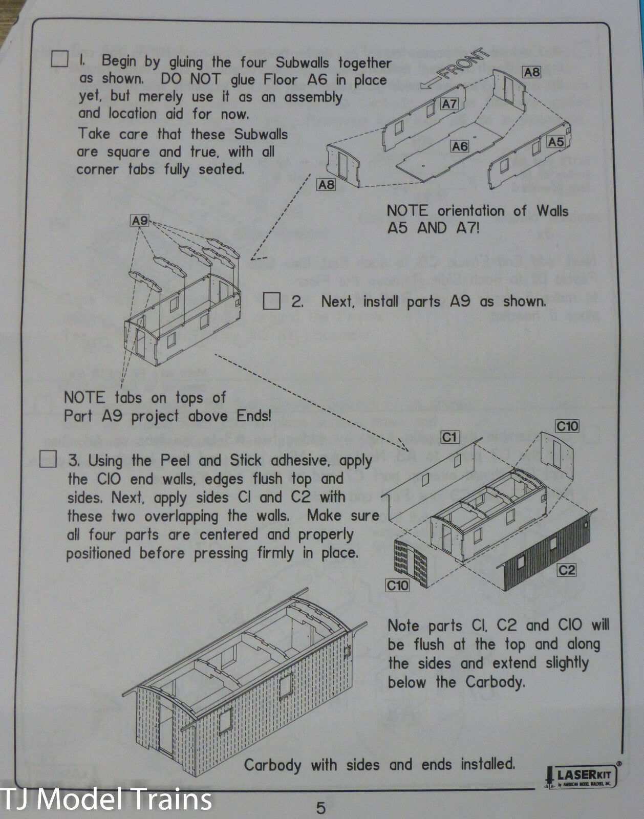 American Model Builders N #553 Northern Pacific 1200 Series Wood Caboose Kit