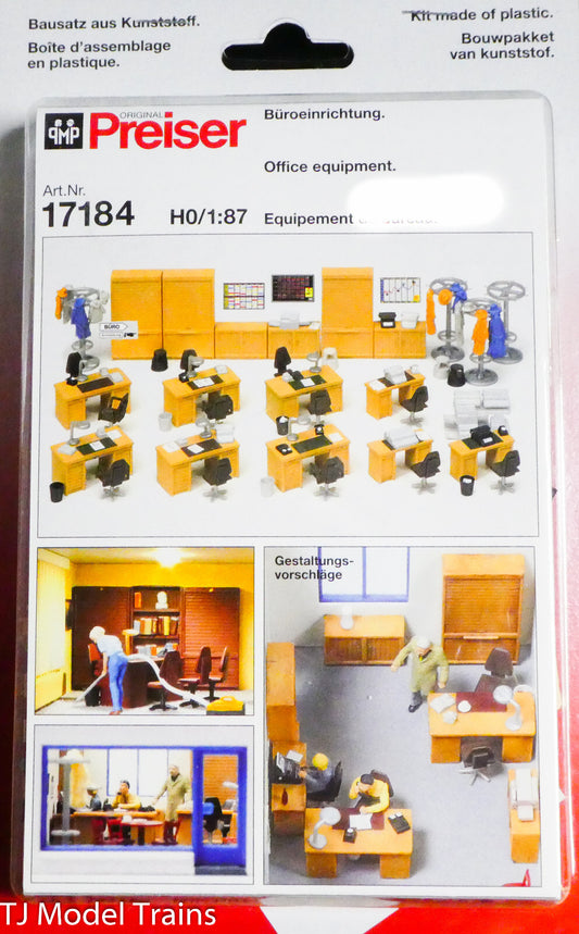 Preiser HO #17184 Office Equipment (Lots of item) (1/87th)