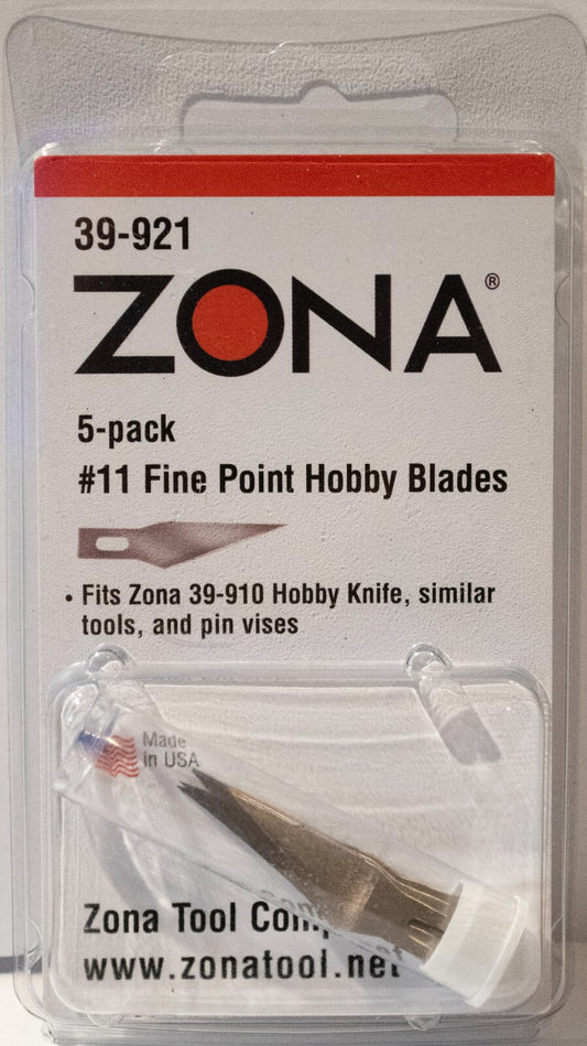 Zona #39-921 Replacement Hobby Blades -- #11 Fine Tip