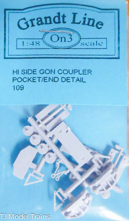 Grandt Line On3 #109 Coupler Pocket & End Detail -- Rio Grande Hi-Side Gondola
