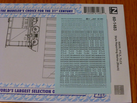 Microscale Decal N #60-1483 NAHX, PTLX, TLCX Style Reporting Marks (Decal Sheet)