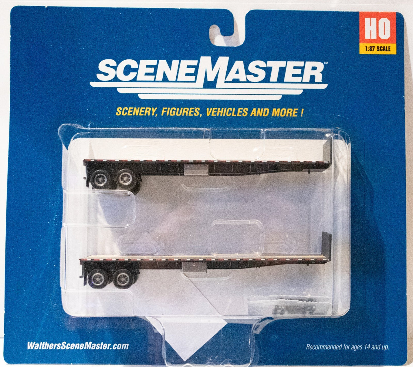 Walthers HO #949-2703 40' Flatbed Trailer - Ready to Run - 2-Pack -- Black
