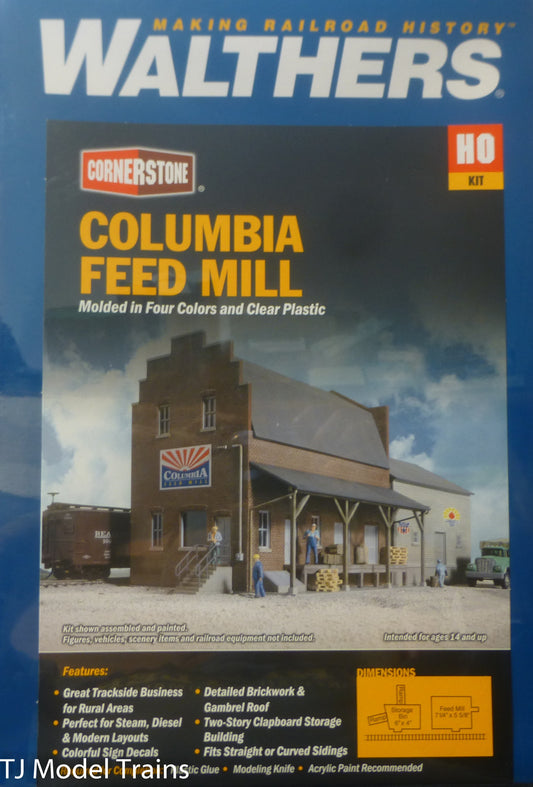 Walthers HO #933-3090 Columbia Feed Mill -- Kit - 7-1/4 x 5-5/8 x 5-1/2"  (Kit)