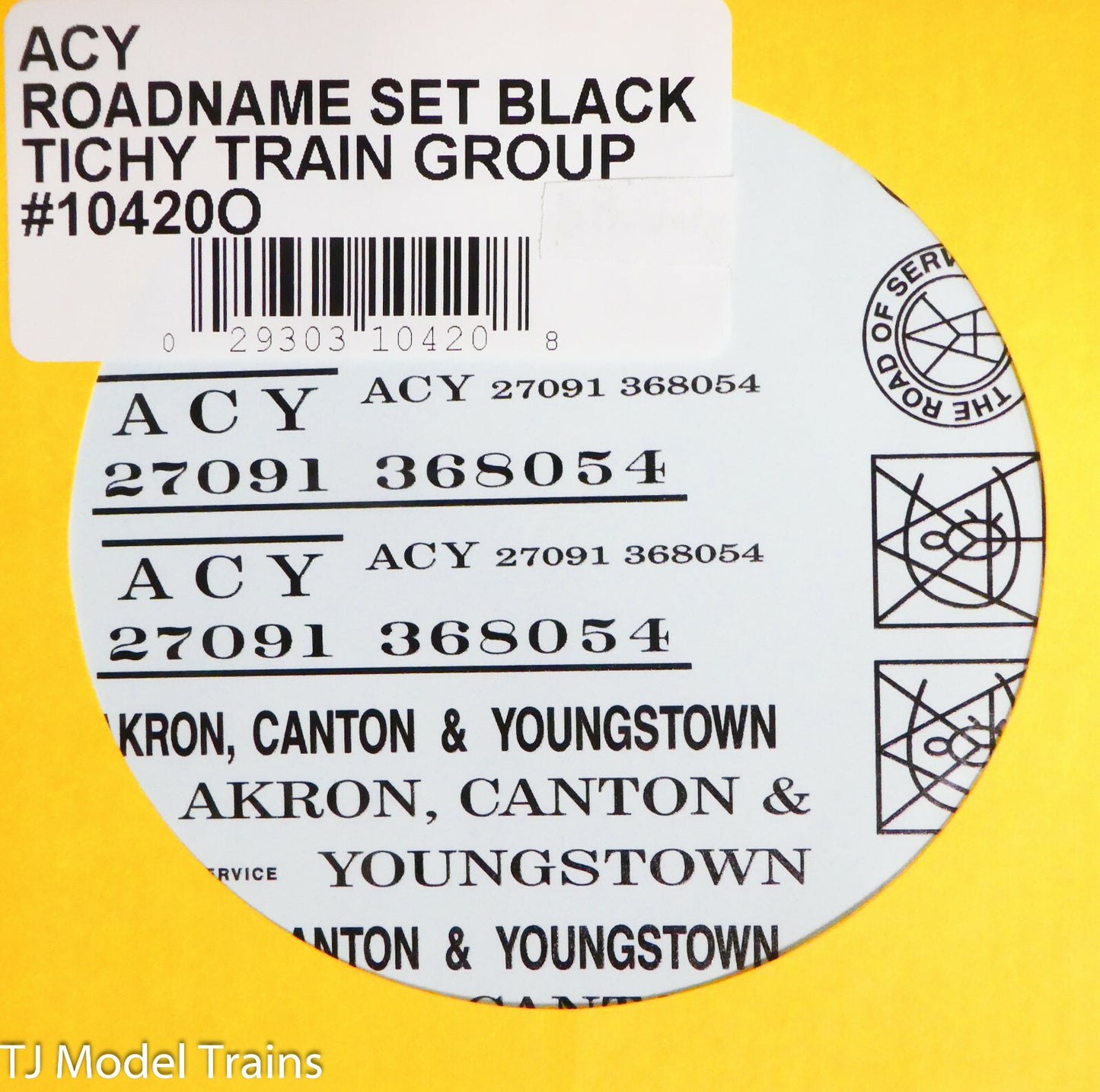 Tichy Train Group O #10420O ACY Roadname Set Black Lettering (Decal)