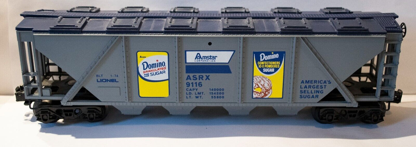 Lionel #9116 DOMINO SUGAR BILLBOARD COVERED QUAD HOPPER-1974-NIB