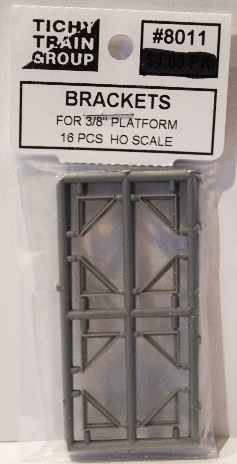 Tichy Train Group HO #8011 Brackets - Angle Iron Triangles for 3/8" Platforms
