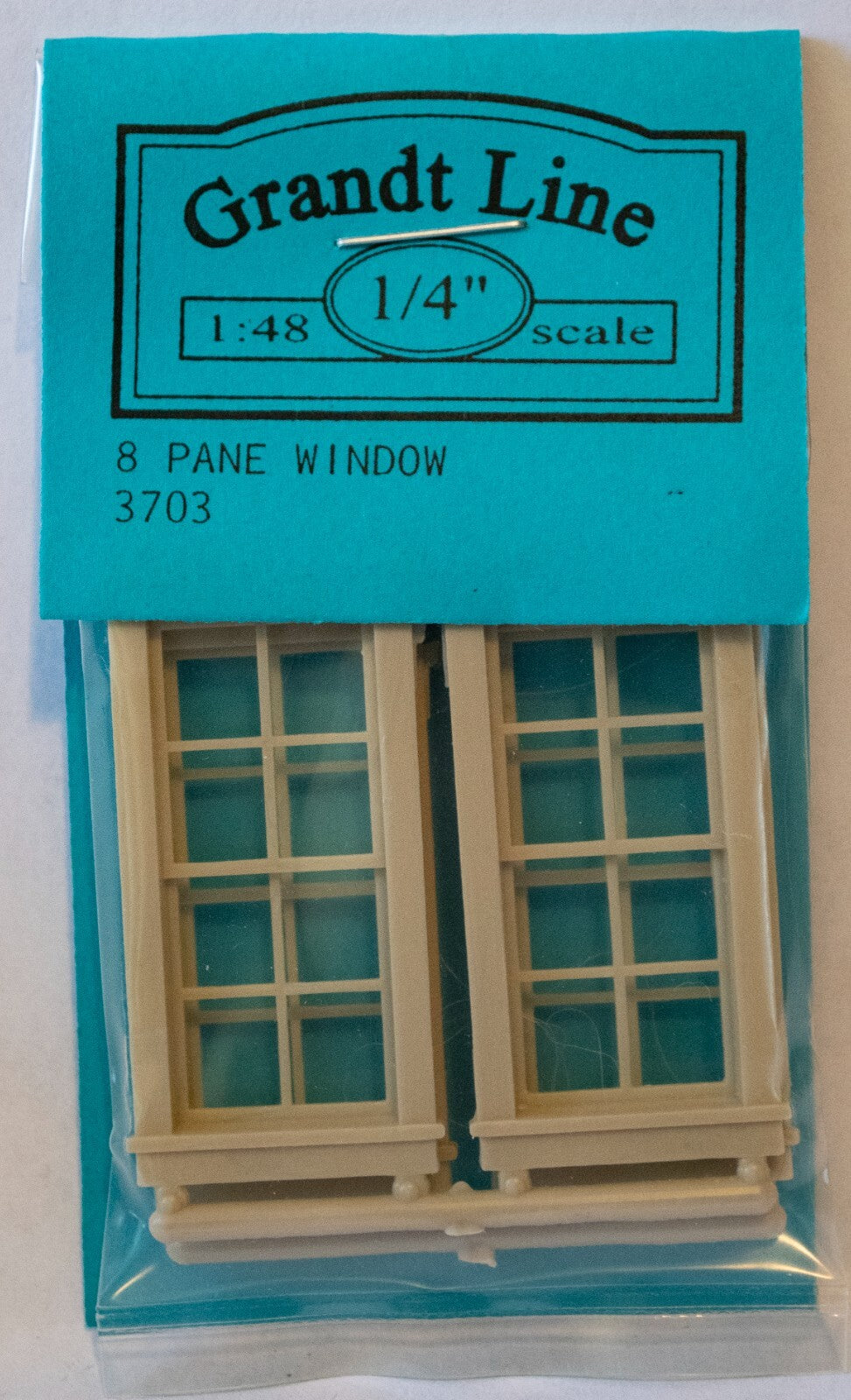 Grandt Line O #3703 Double-Hung Windows -- 8-Pane - Scale 27 x 64" 68.6 x 163cm
