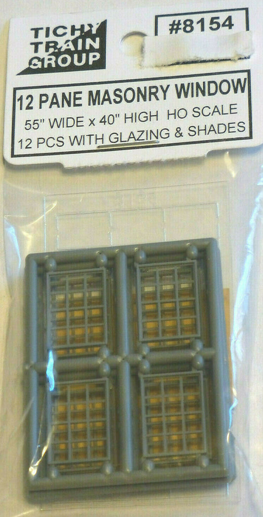 Tichy Train Group #8154 HO 12 Pane Double Hung Window pkg(12)