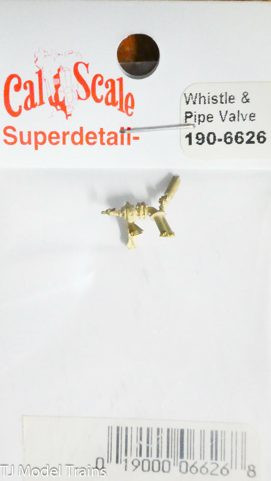 Cal-Scale HO #6626 Whistle & Pipe Valve (Brass Casting) HO Scale