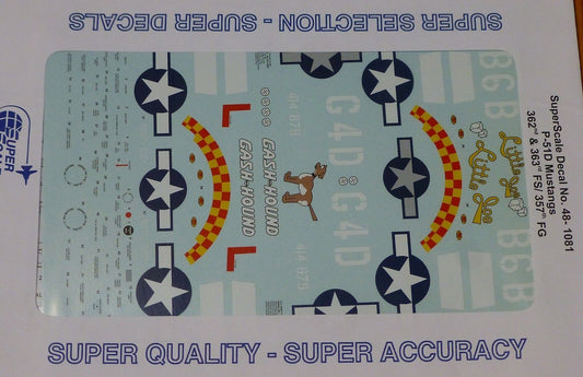 Microscale Decal 1:48 Scale #48-1081 / P-51D Mustangs 362nd & 363rd FS/357th FG