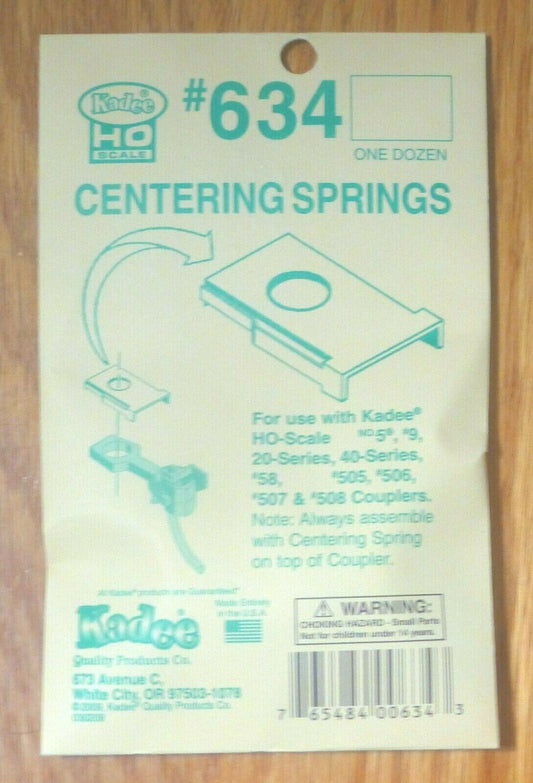 Kadee HO #634 /#5 Style Centering Spring -- pkg(12)