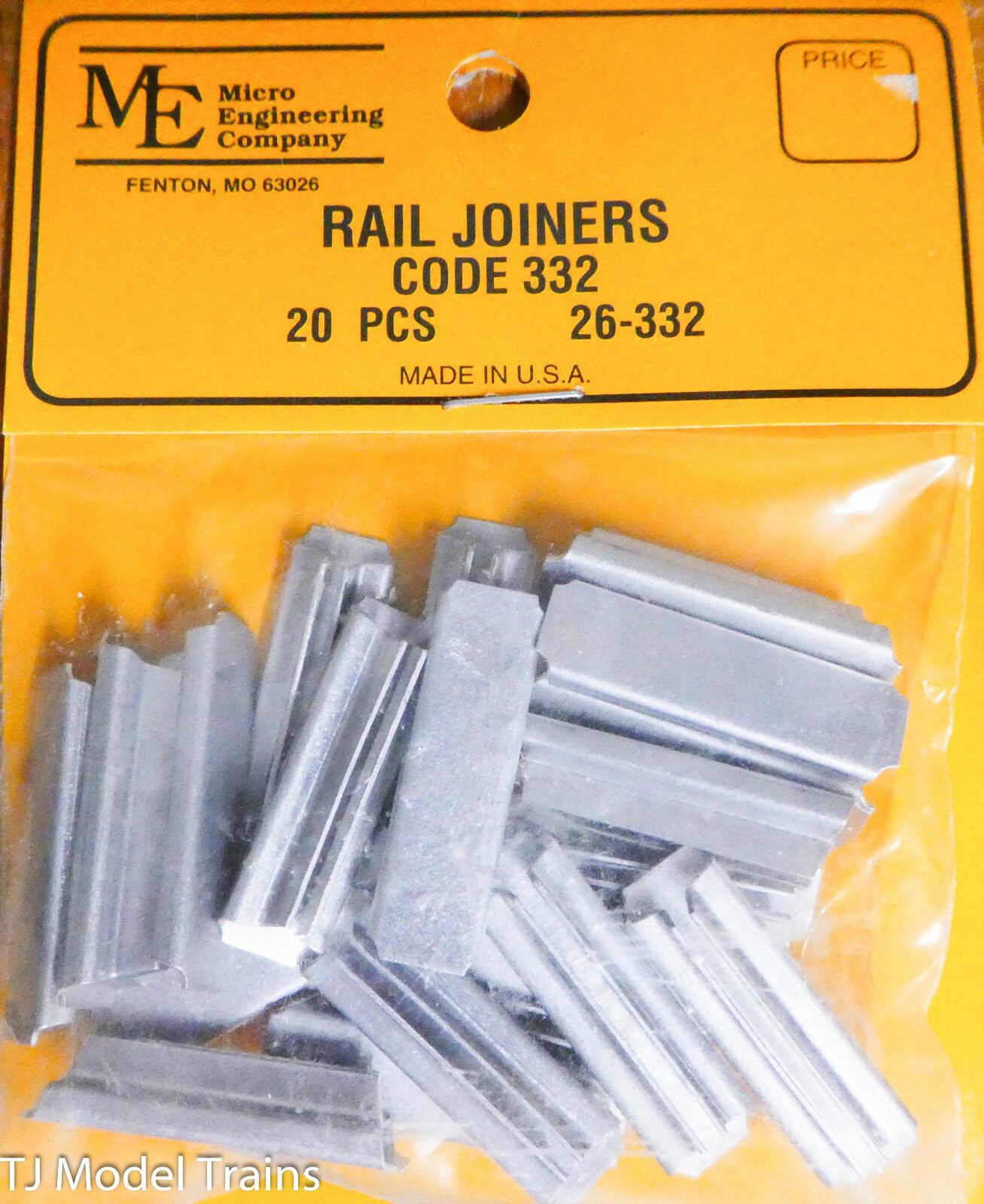 Micro Engineering Co. G #26-332 (Rail Joiners) Code 332 (20pcs) Metal (26332)