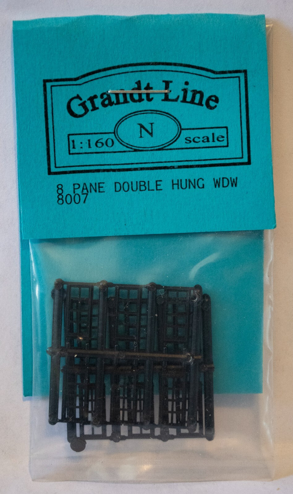 Grandt Line N #8007 Windows -- 8-Pane - Scale 27 x 64" 68.6 x 163cm pkg(12)