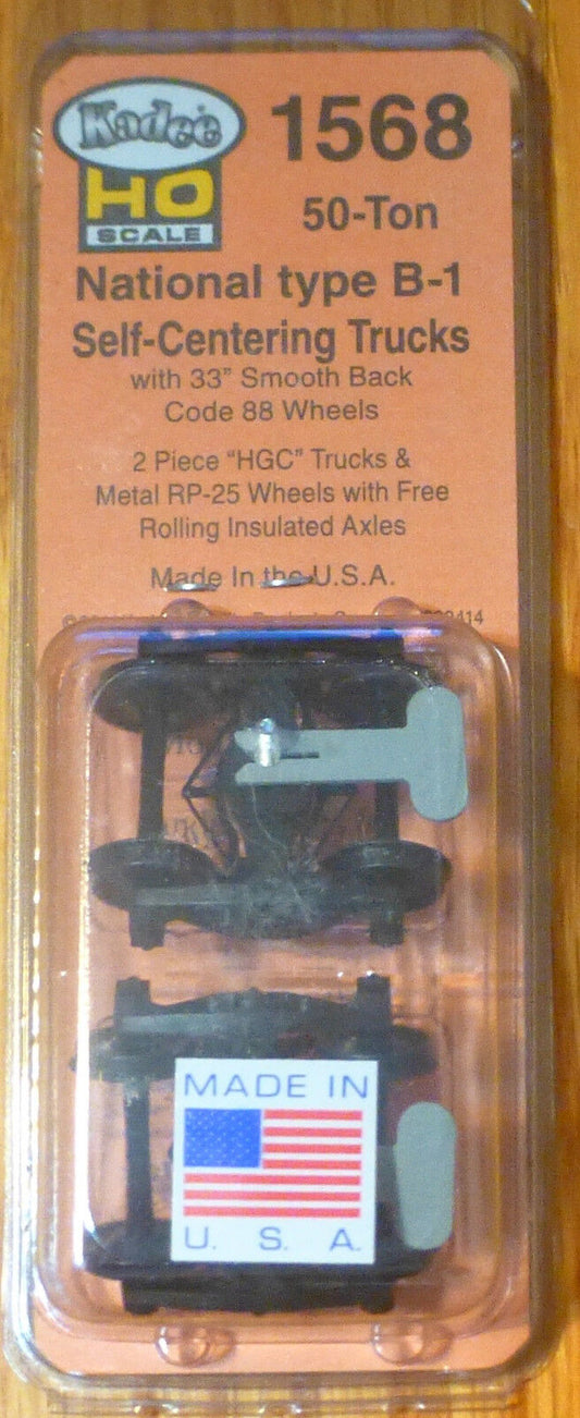 Kadee HO #1568 National Type B-1 50-Ton Self-Centering HGC Trucks Code 88 (1pr