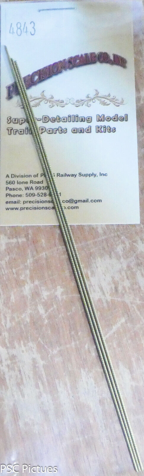 Precision Scale #4843 (HO,O,S,L,A) Pipe, Machined Lagged, .028" OD (3 6" Long)Br