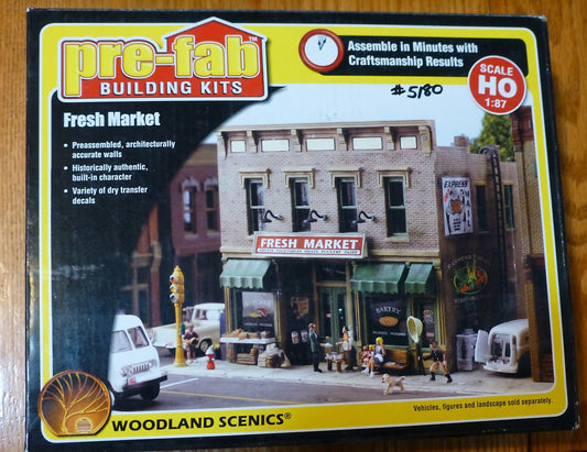 Woodland Scenics #5180 Fresh Market (Building) Preassembled/Variety of dry Trans