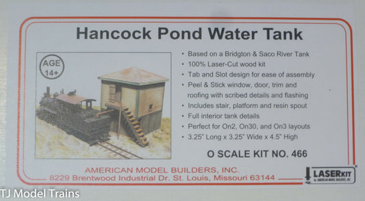 American Model Builders #466 Hancock Pond Water Tank, Kit   (Laser-Cut Wood Kit)