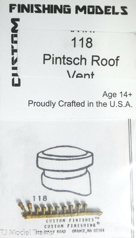 Custom Finishing Models HO #118 Pintsch Roof Vents (Brass Castings) HO Scale